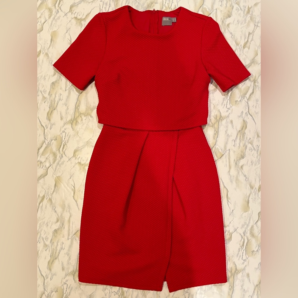 ASOS Red Wiggle Dress Size 4